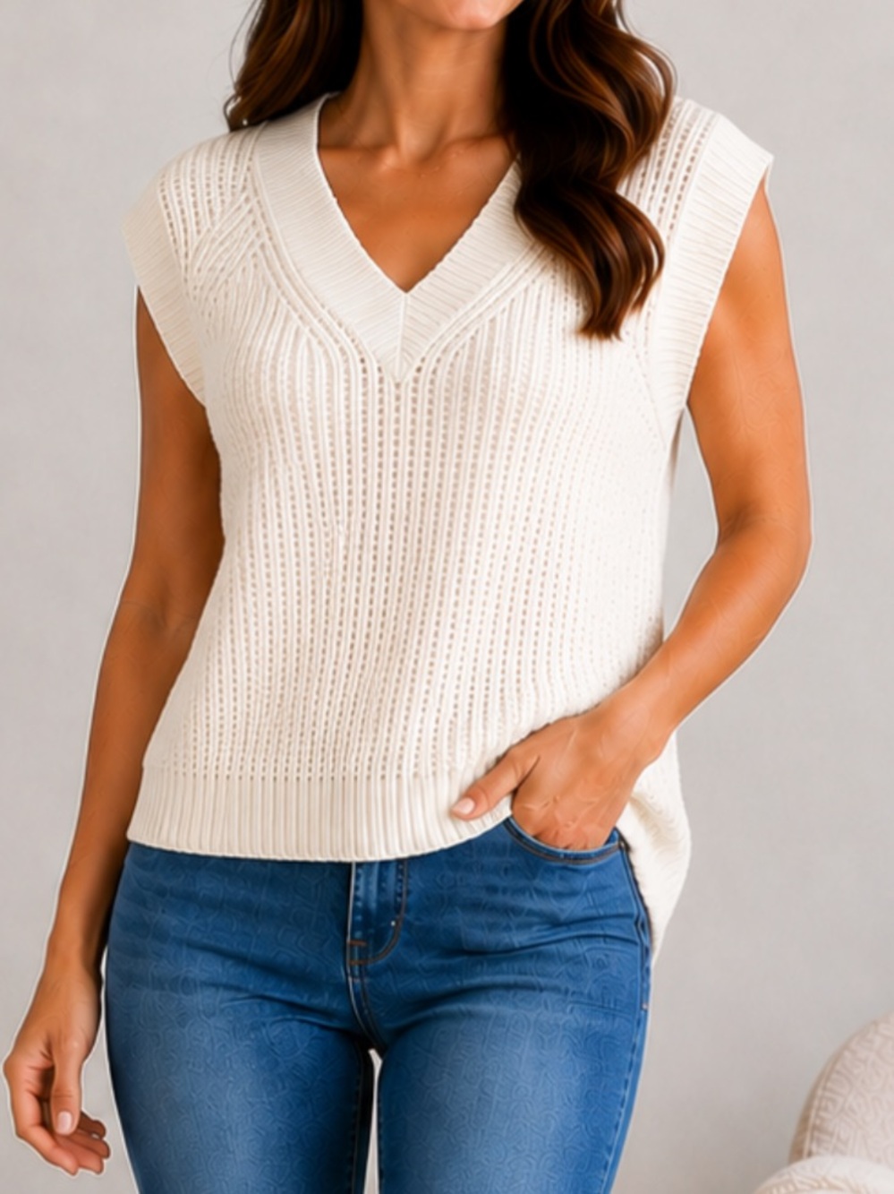 Banana Republic Textures Cross-V Sweater - Small